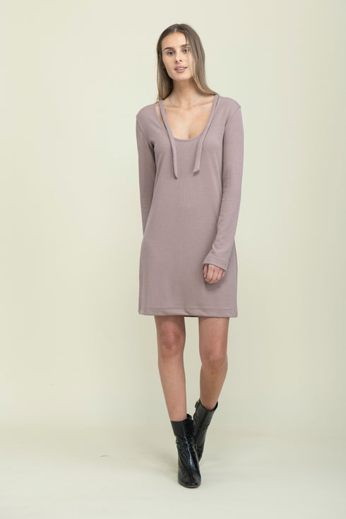 Katie-Reversible Tie Neck Dress
